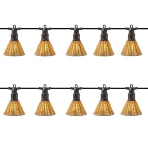 LED Lichterkette AMELIE - 10 beleuchtete Lampenschirme - L: 4