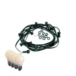 ILLU-Lichterkette BLACKY - 40m - 40xE27 - IP44 - bruchfeste opale T...