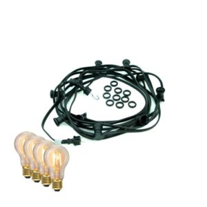 ILLU-Lichterkette BLACKY - 5m - 5 x E27 - IP44 - warmweiße EDISON L...