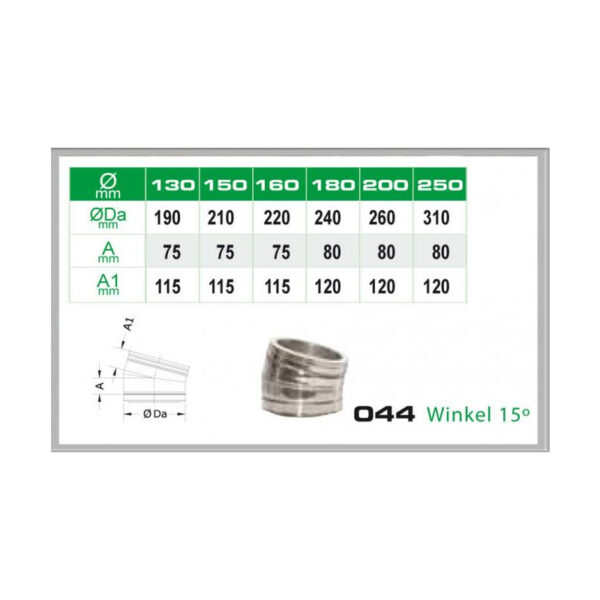 044/DN130 DW Winkel 15° Dinak