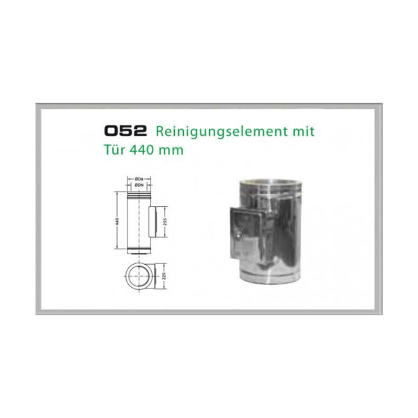 052/DN160 DW6 Reinigungselement mit Tür 500mm / 440 mm Dinak