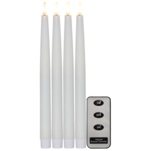 LED Stabkerzen Flamme - Echtwachs - flackernde warmweiße LED - H: 2...