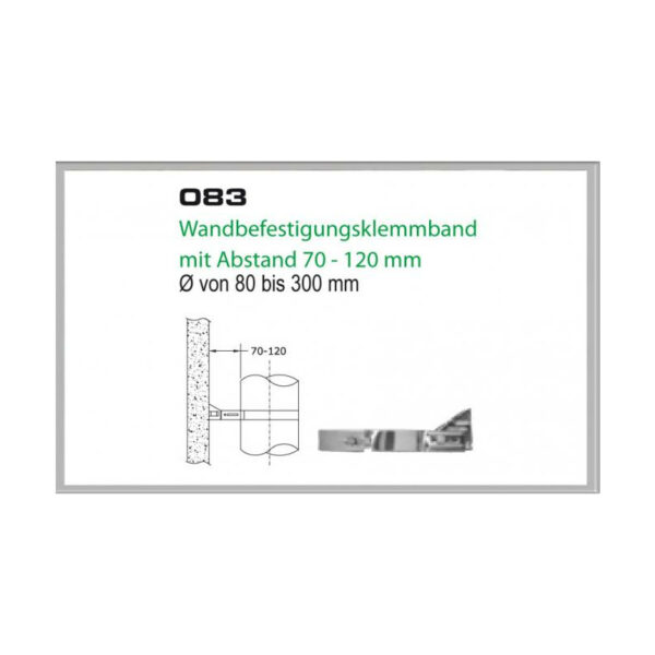 083/DN130 DW Wandbefestigungsklemmband mit Abstand 70-120 mm Dinak