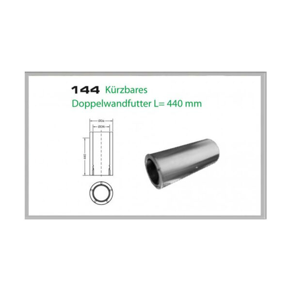 144/DN130 DW kürzbares Doppelwandfutter L=480mm Dinak