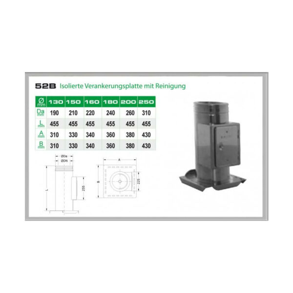 52B/DN180 DW6 Isolierte Verankerungsplatte mit Reinigung Dinak