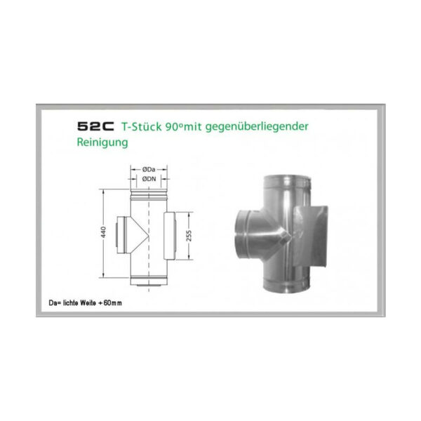 52C/DN130 DW6 T-Stück 90° mit gegenüberliegender Reinigung Dinak