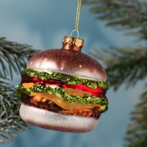 Weihnachtsbaumschmuck HAMBURGER - Glas - Christbaumschmuck - glitze...