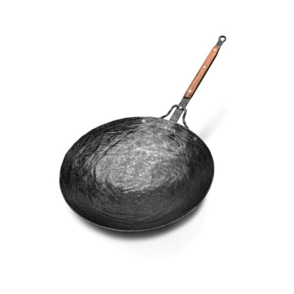 AMPHORA TANDOOR Wok Pfanne Handgeschmiedet Carbon Stahl 40 cm