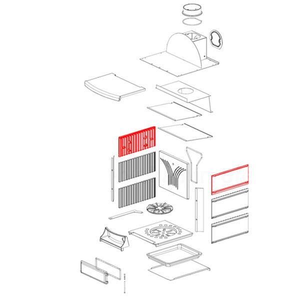 Brennraumplatte oben für Stefany, Stefany Forno von La Nordica