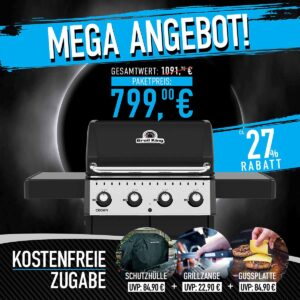 Broil King Crown 420 | Promo Aktion | inkl. Abdeckhaube & Grillzange