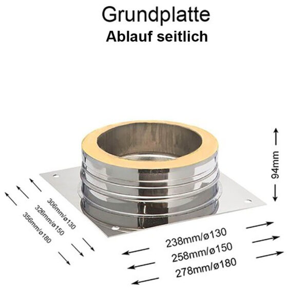 DW Complete Grundplatte Ablauf seitlich 150mm