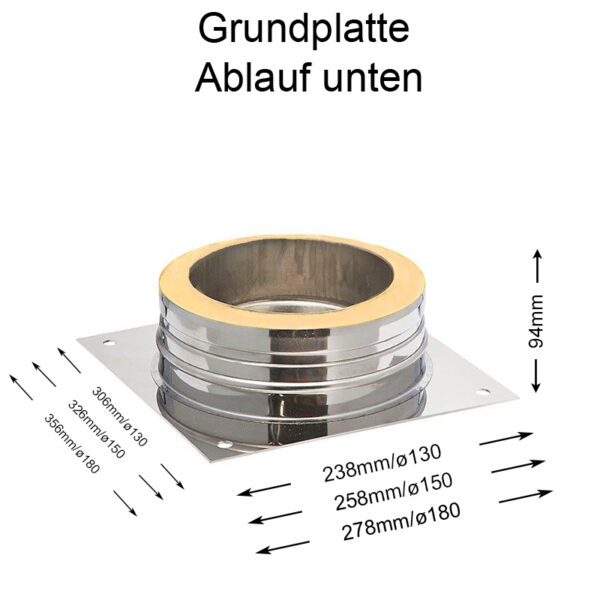 DW Complete Grundplatte Ablauf unten 130mm