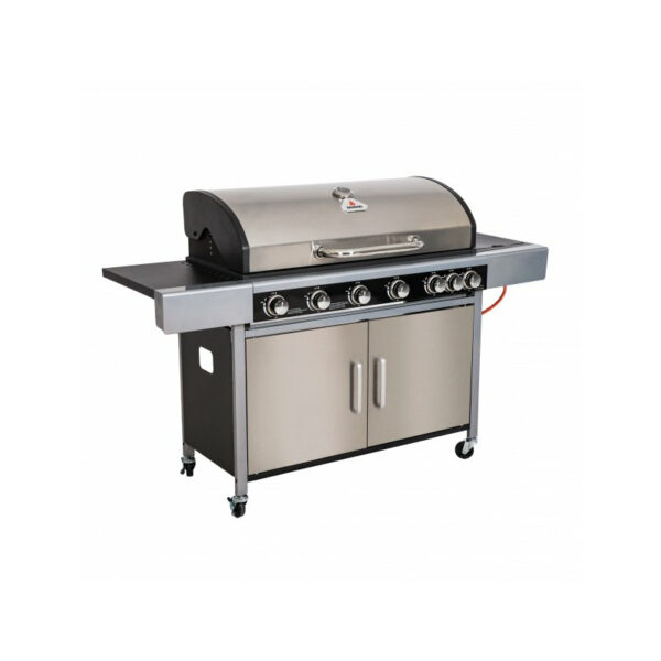 Gasgrill Edelstahl 6 Brenner mit Kochfeld