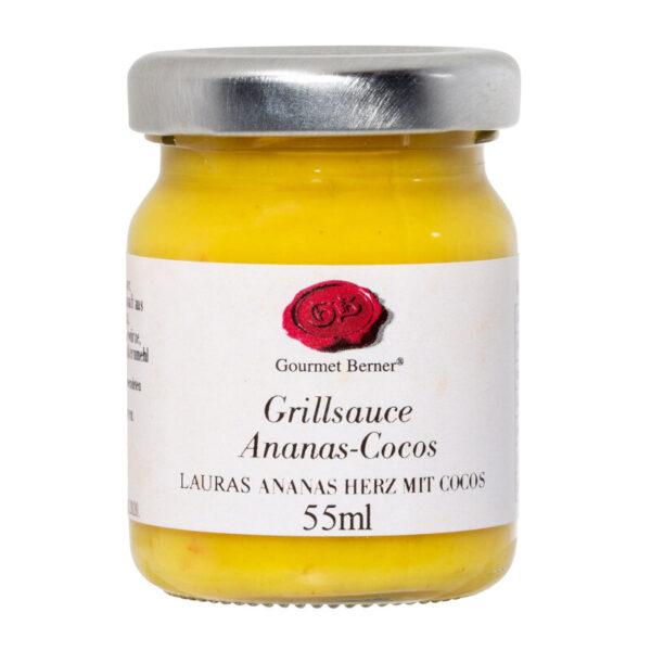 GOURMET BERNER Grillsauce Ananas Cocos - Lauras Ananas-Herz mit Cocos 55ml Glas