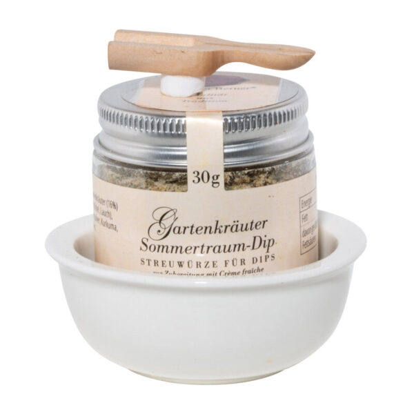 GOURMET BERNER Porzellanschale Präsent "Gartenkräuter Sommertraum"" Dip"