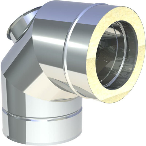 Jeremias DW-FU Winkel 90° mit Revisionsöffnung für Festbrennstoffe(bis 600 °C / N1)