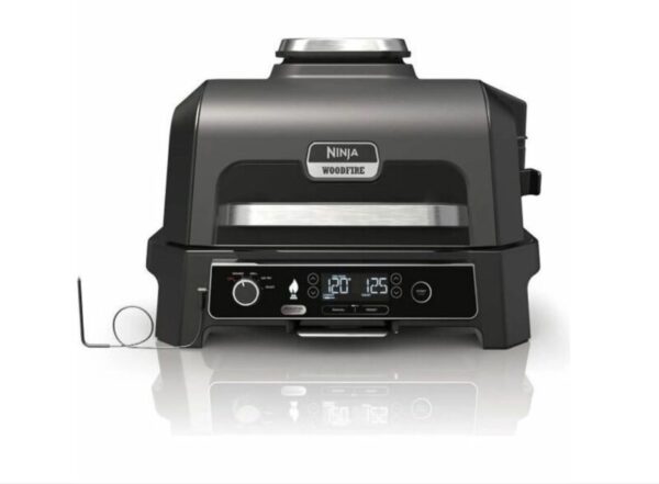 NINJA Woodfire Pro XL Elektrischer Outdoor Grill & Smoker mit Smart Cook System OG850EU