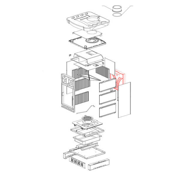 Rückwand aus Guss passend für Gaia / Gaia Forno von La Nordica