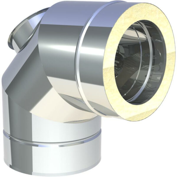 Tecnovis DW-Classic Winkel 87° mit Revisionsöffnung für Festbrennstoffe(bis 600 °C / N1)